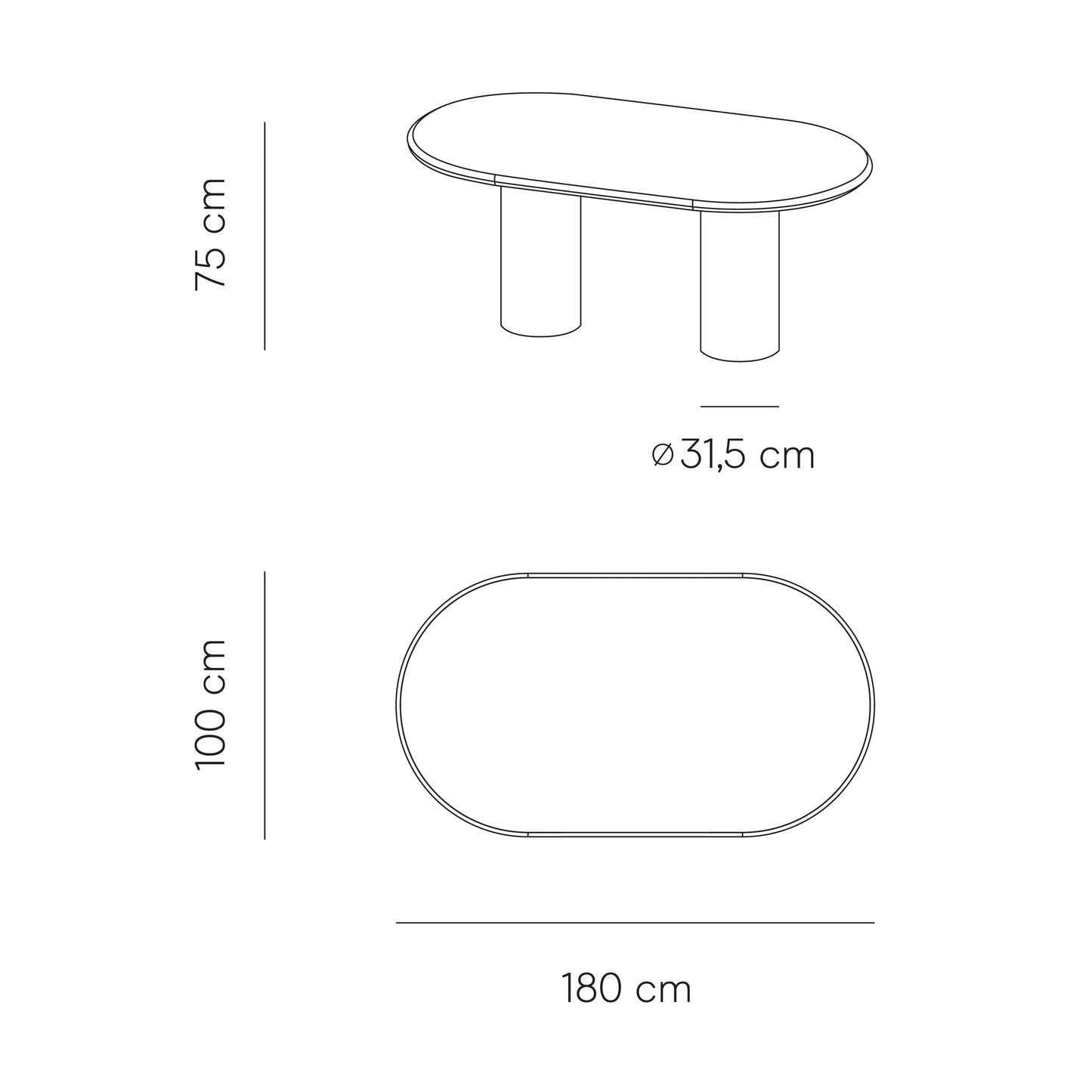 Table à manger ovale