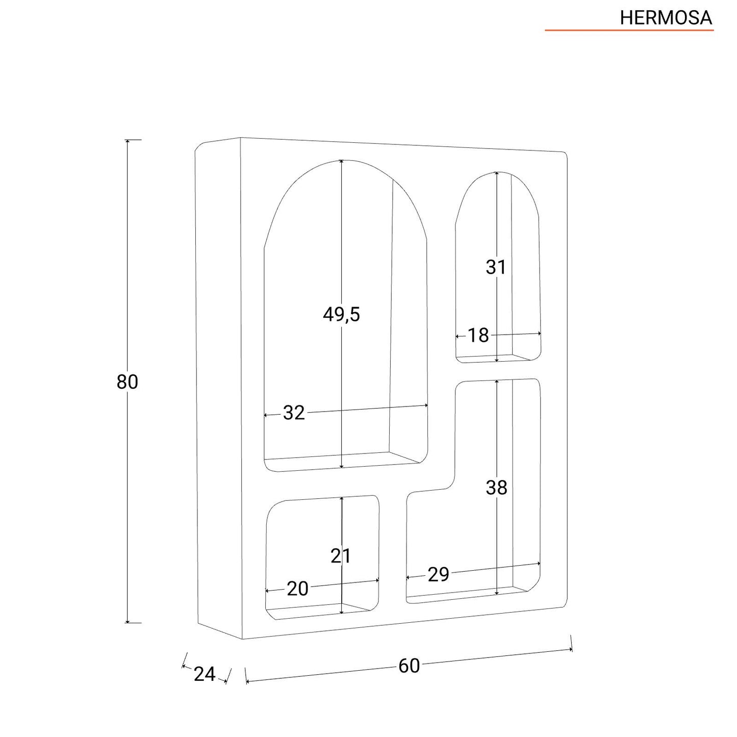 Bibliothèque minimaliste (80 X 60) cm